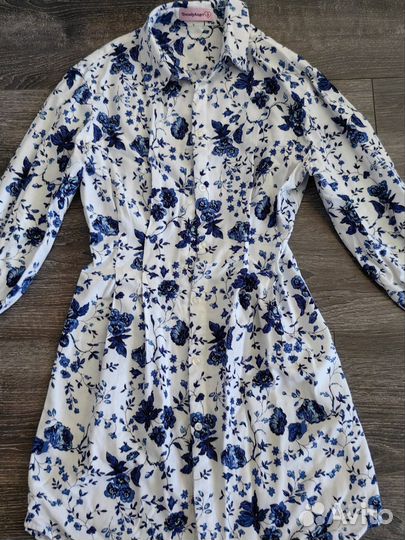 Платье-рубашка лен