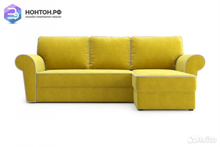 Диван угловой дельфин Прованс горчичный