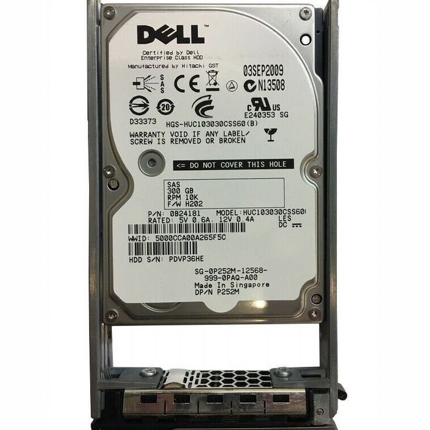 [P252M] Жесткий Диск Dell 300gb Sas 2,5 P252m