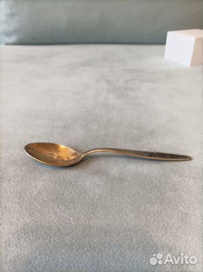 Серебряная ложка 875 проба с чернением и позолотой