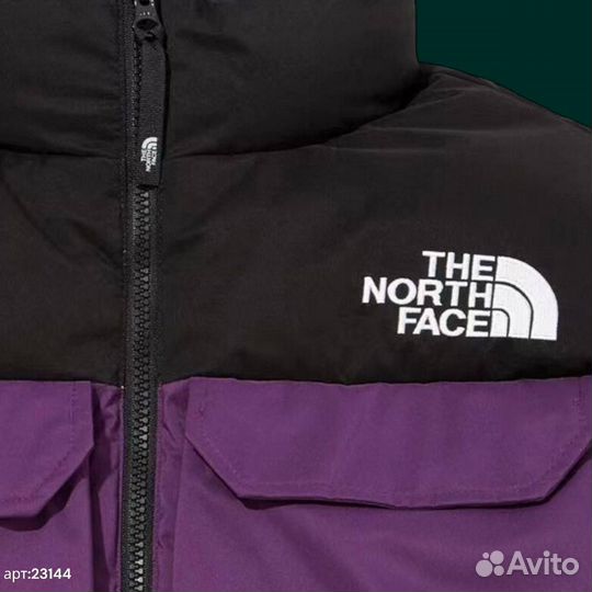 Зимняя куртка The North Face ярко желтая С фиолето 46(S)