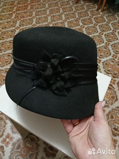 Шляпа фетровая женская черная