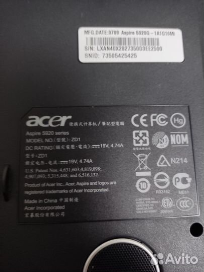 Acer aspire 5920g