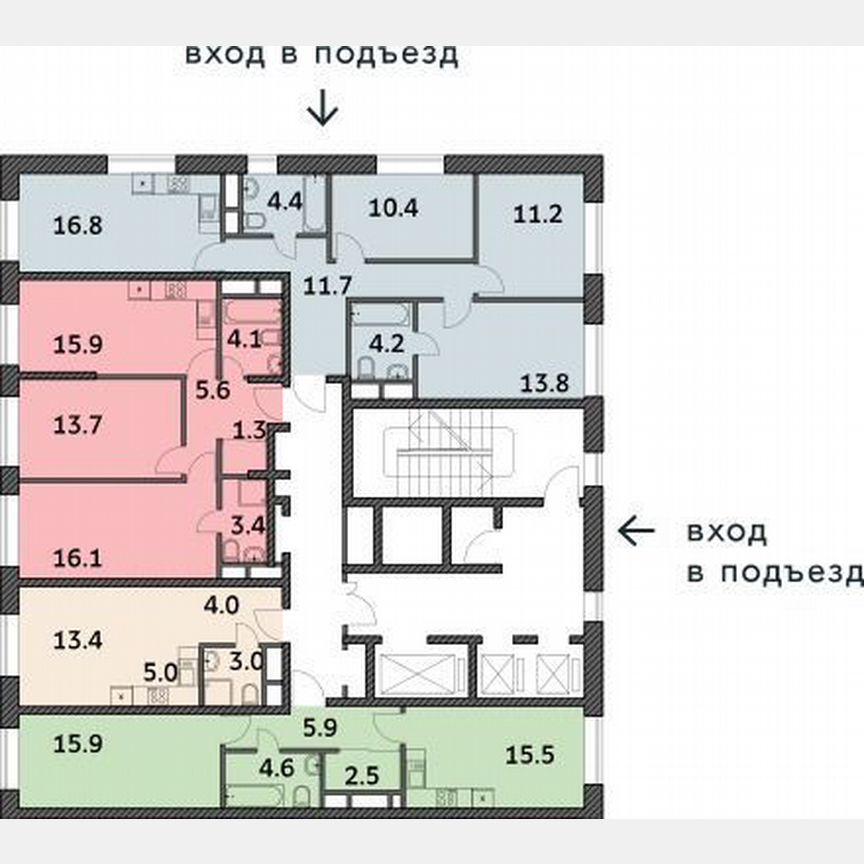 2-к. квартира, 60,1 м², 12/19 эт.