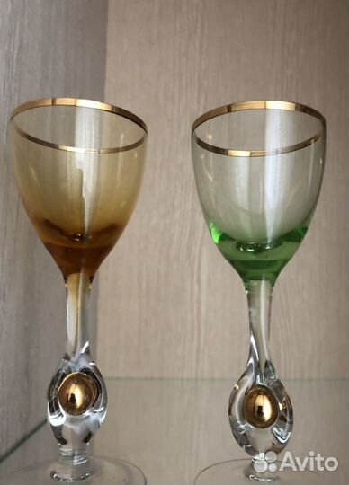 Рюмки Bohеmiа с золотым шариком