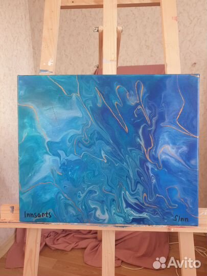 Интерьерная картина fluid art на подрамнике