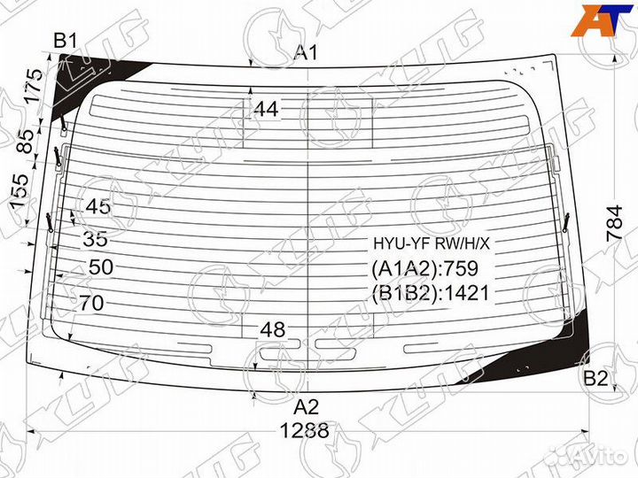 Стекло заднее Hyundai Sonata 6