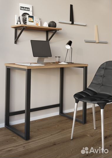 Стол компьютерный лофт металлический 90 см Белый