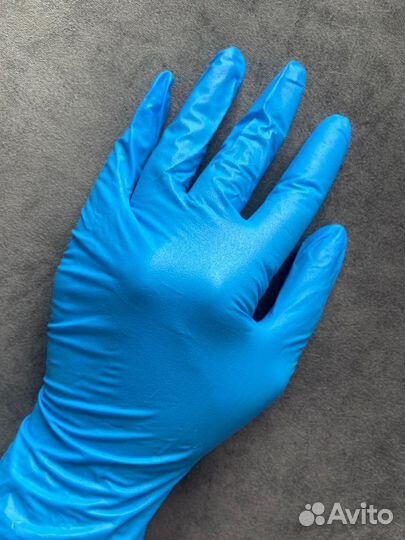 Перчатки синие одноразовые