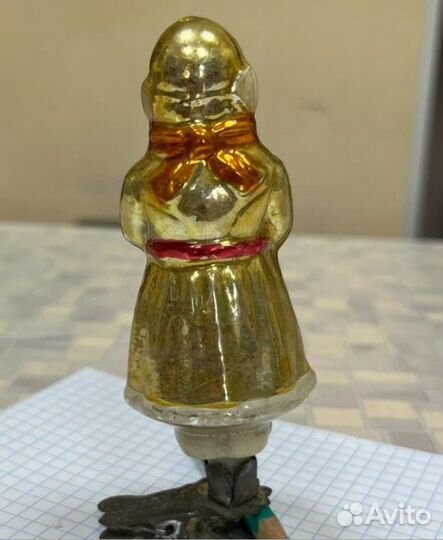 Ёлочная игрушка Мальчик с лопаткой стекло 50-60 г