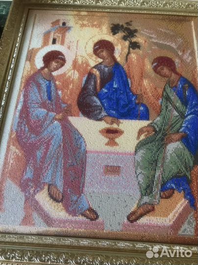 Икона Ветхозаветная Святая Троица ручная работа