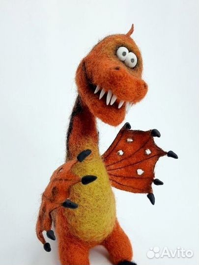 Сувенир. Елочная игрушка. Дракон. Сухое валяние