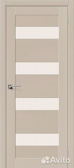 Межкомнатная дверь Модерн-23, остекленная, Latte 7