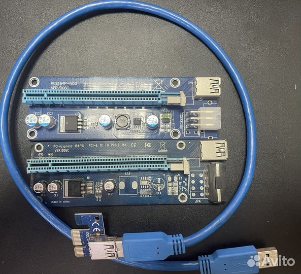 Райзер pci-e б/у molex, 6pin, SATA. Есть кол-во