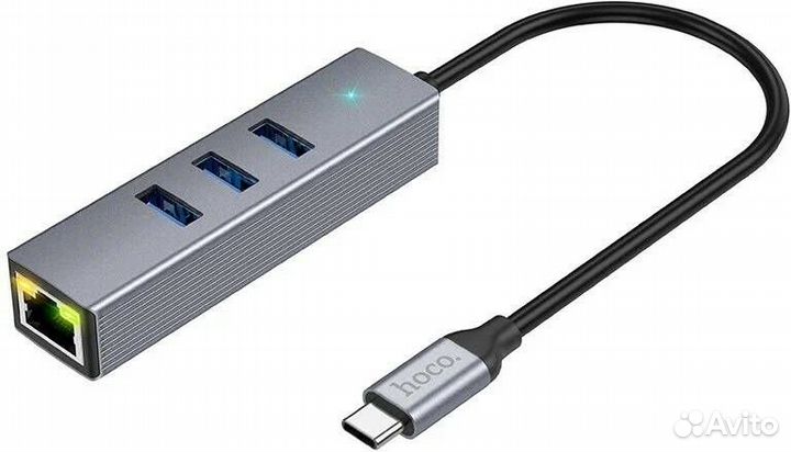 Переходник hoco HB34 USB-C to USB 3.0 - 3 шт, RJ45