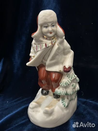 Лыжник Полонне фарфоровая статуэтка СССР