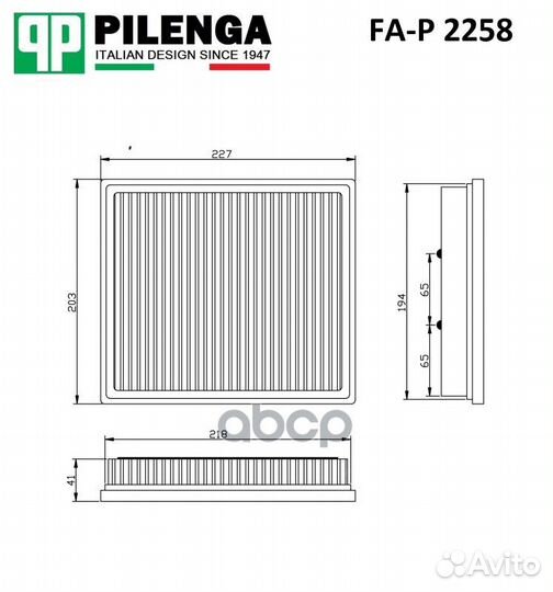 Фильтр воздушный, BMW 1-4 FA-P2258 FA-P2258 PIL