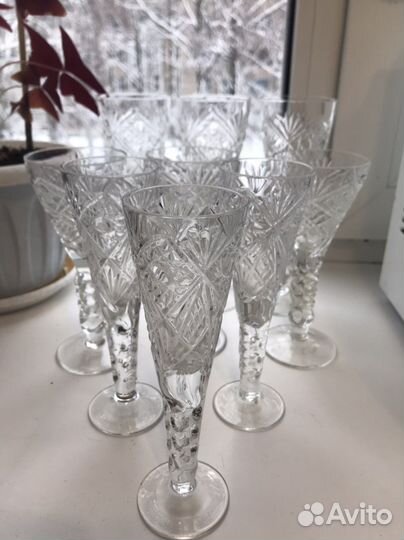 Хрусталь:рог, солонки, рюмки, вазы