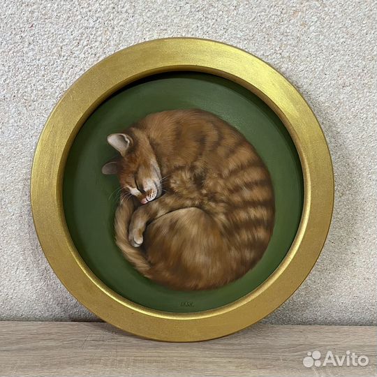 Картина холст/масло рыжий кот