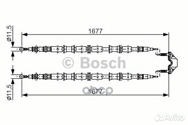 Трос стояночного тормоза зад прав/лев 19874