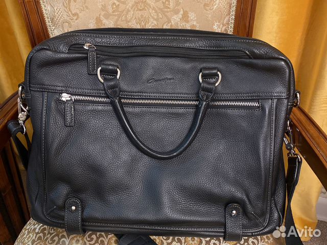 Мужская кожаная сумка для ноутбука