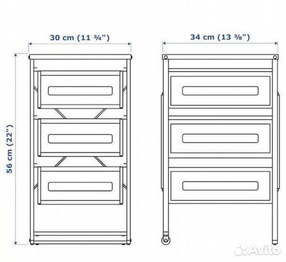 Тумбочка Икеа Леннарт металл