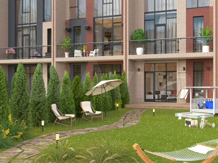 Таунхаус 127 м² на участке 1 сот.