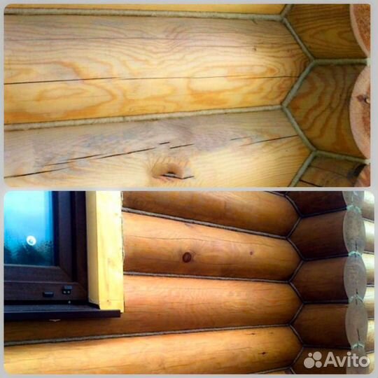 Конопатка на качество Шлифовка домов Покраска