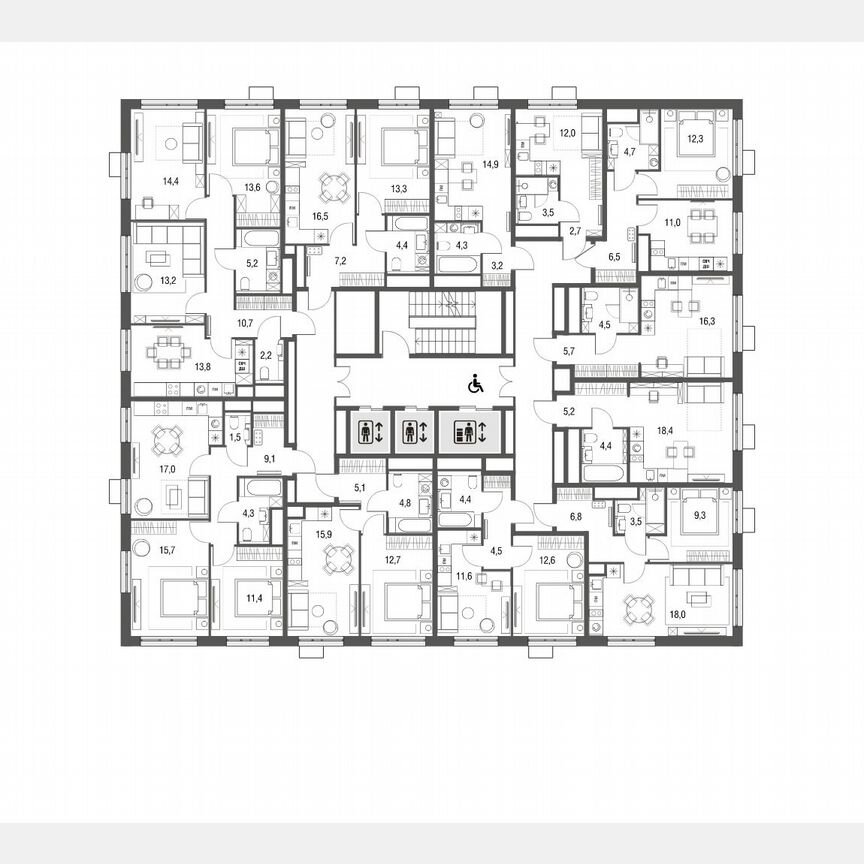 Квартира-студия, 18,2 м², 22/25 эт.