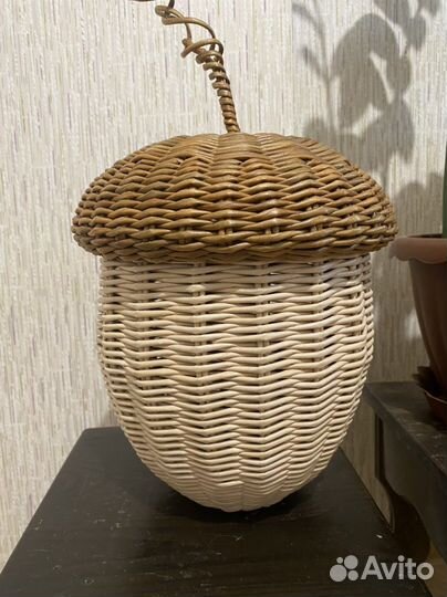 Плетённый Домик Грибок, а также корзина жёлудь