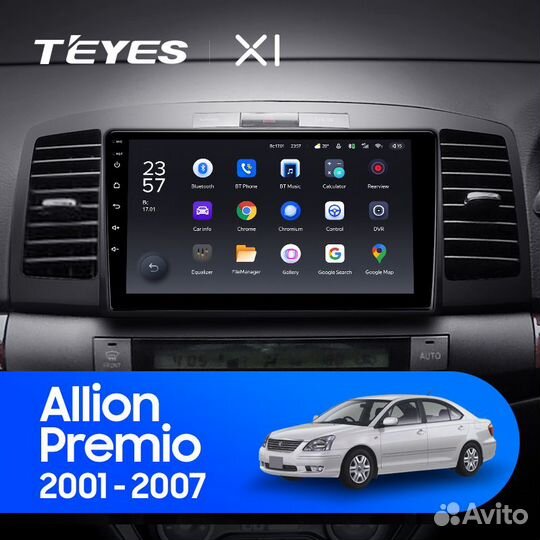 Teyes X1 9 для Toyota Allion 2001-2007