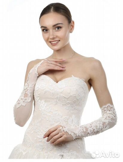 Перчатки-митенки свадебные