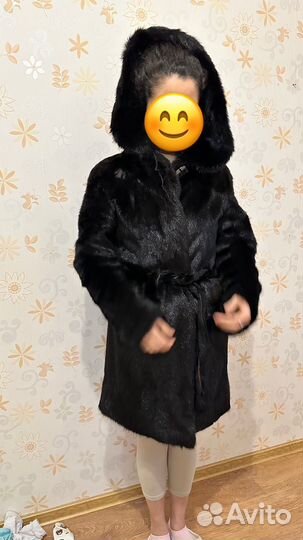 Шуба норковая с капюшоном