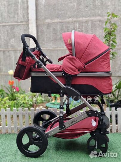 Коляска Luxmom 555 red (2в1/3в1)