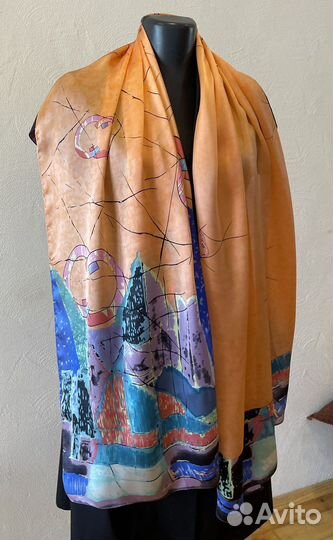 Шарф палантин натуральный шелк