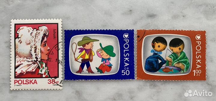 Марки Польша мультфильмы Лёлик и Болик