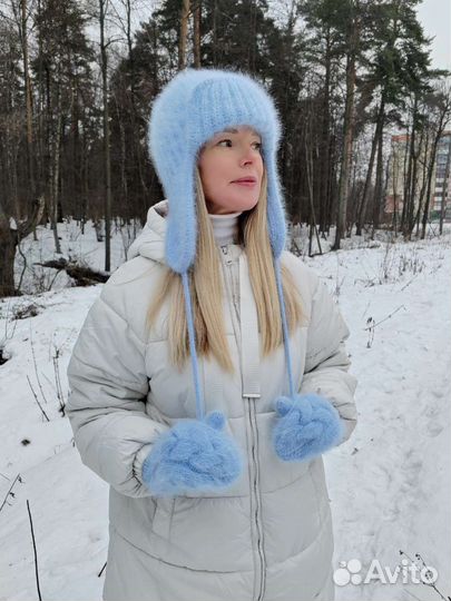 Шапка ушанка варежки