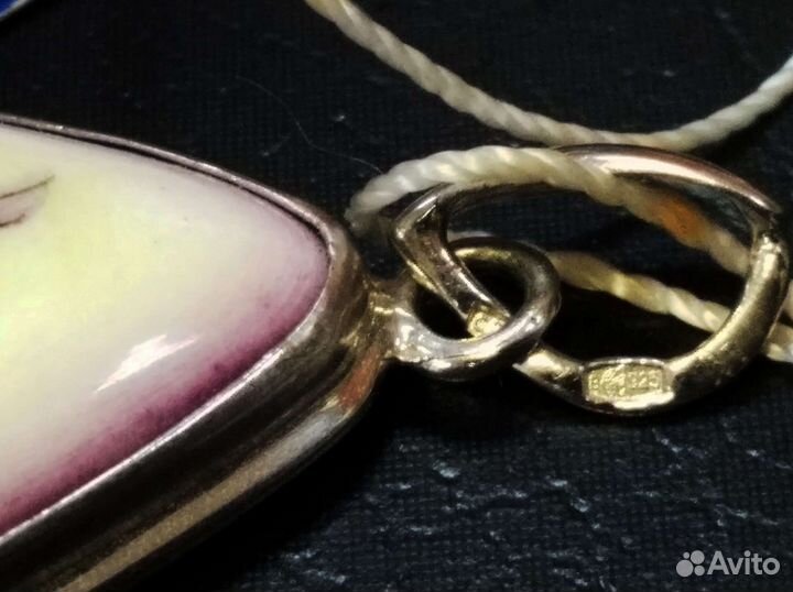 Финифть в Серебре Фабричная Подвеска Проба Новая