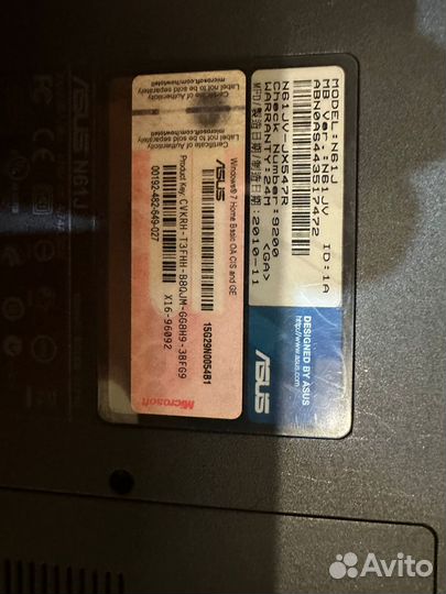 Ноутбук asus N61 Jv