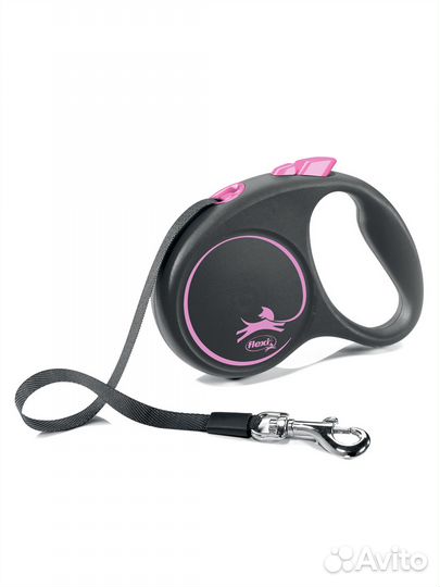 Поводок-рулетка flexi Black Design S. Лента 5 м. д