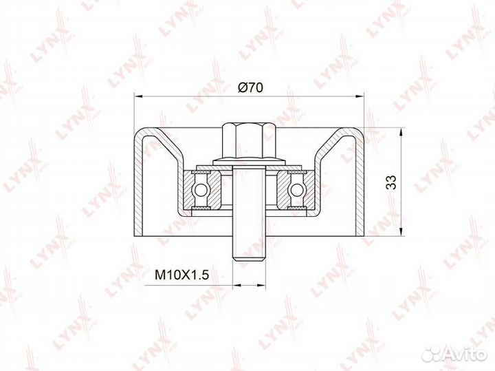 Ролик натяжной lynxauto PB-5032