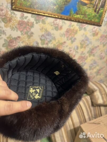 Шапка норковая мужская обманка