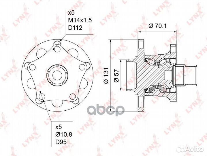 Ступица колеса зад прав/лев WH1222 lynxauto