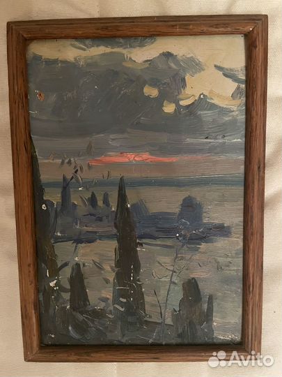 Картина маслом в рамке