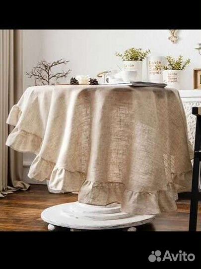 Скатерть круглая лен