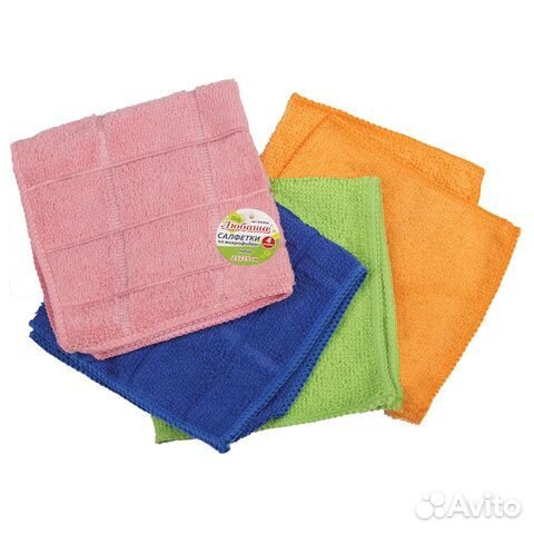 Салфетки из микрофибры 25х25 см, комплект 4 шт. (2