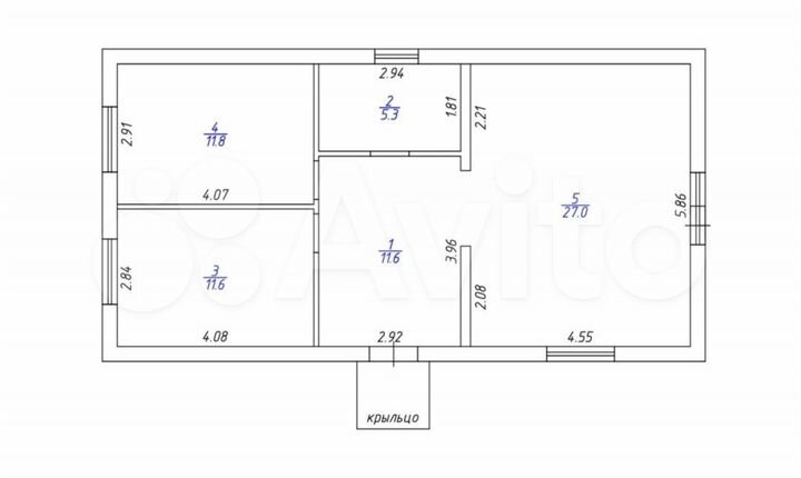 Дом 70 м² на участке 8 сот.