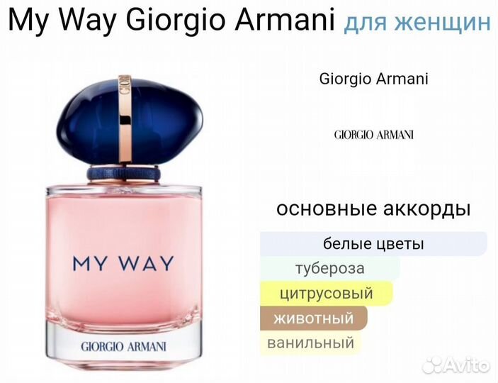 Парфюм Beas 100ml W578 Giorgio Armani My Way