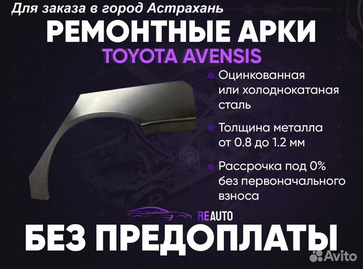 Ремонтные арки на Toyota avensis задние