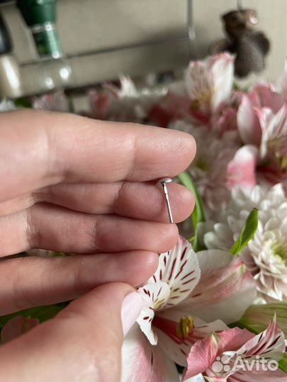 Серьги гвоздики серебро 925